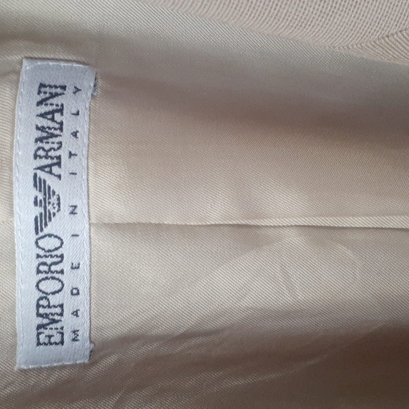 Emporio Armani Italy TUXETO Jacket Wool Dress Coat 44 US 8 M Tan Double Breasted - Picture 4 of 13